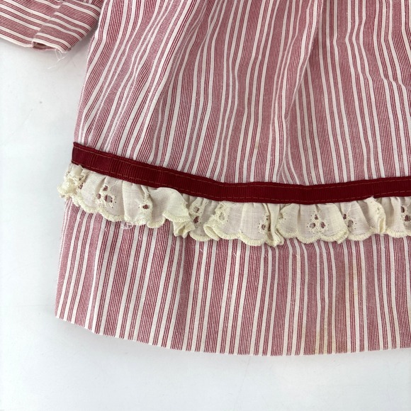 Vintage Polly Flinders Dress Smocked Child Baby 2T Red Lace Embroidered - Picture 7 of 12